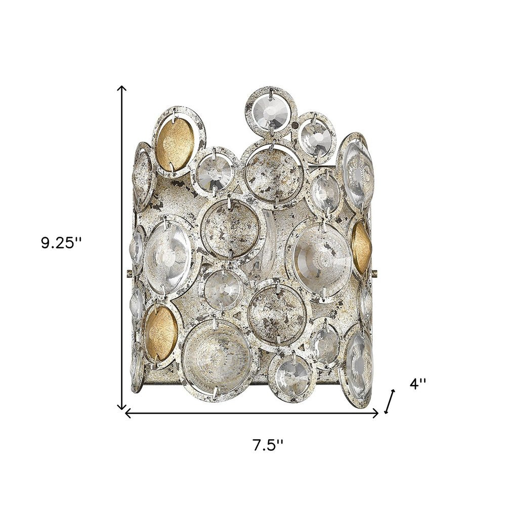 Vitozzi 1-Light Antique Silver Leaf Sconce on a white background
