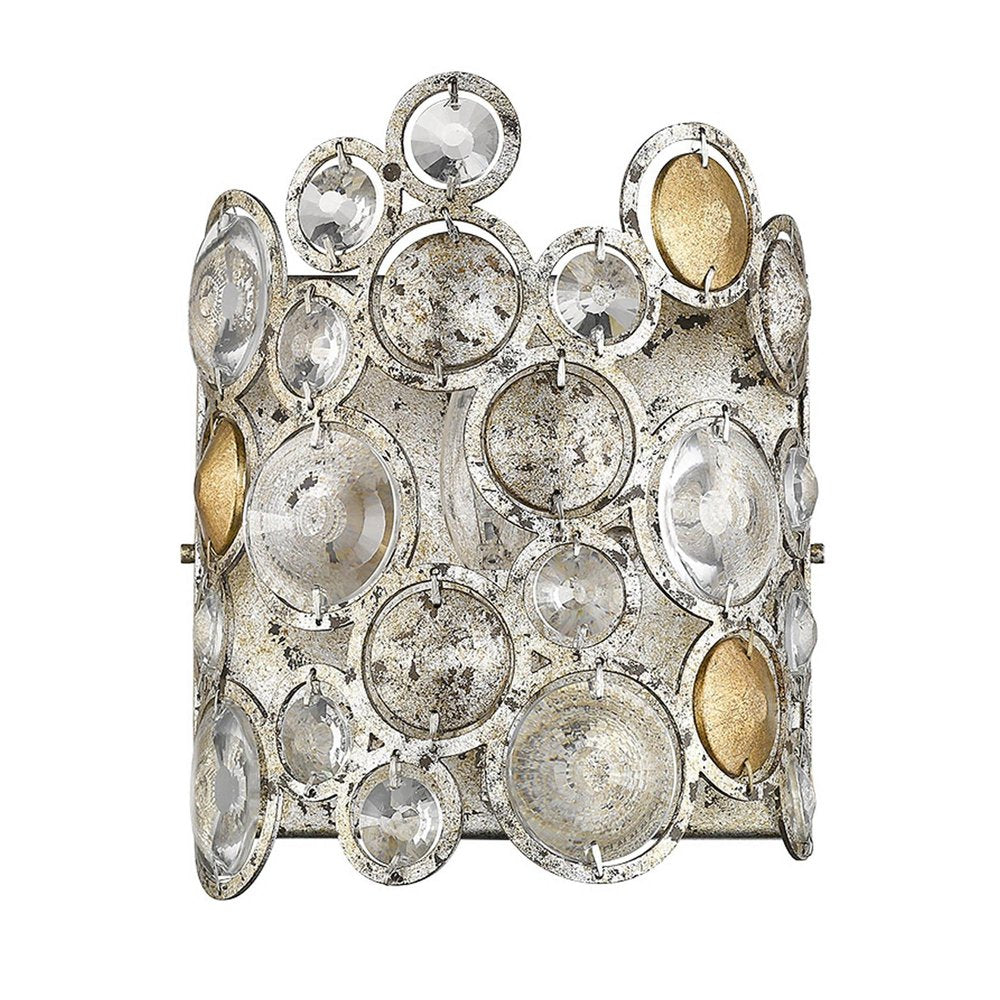 Vitozzi 1-Light Antique Silver Leaf Sconce on a white background