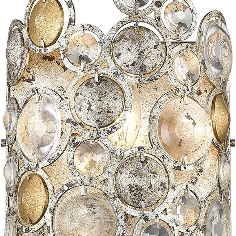Vitozzi 1-Light Antique Silver Leaf Sconce close-up detail