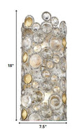 8" Silver Metal Two Lights Flush Mounted Sconce