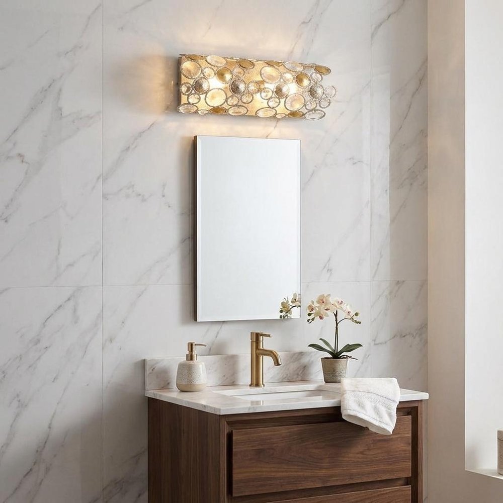8" Silver Metal Two Lights Flush Mounted Sconce