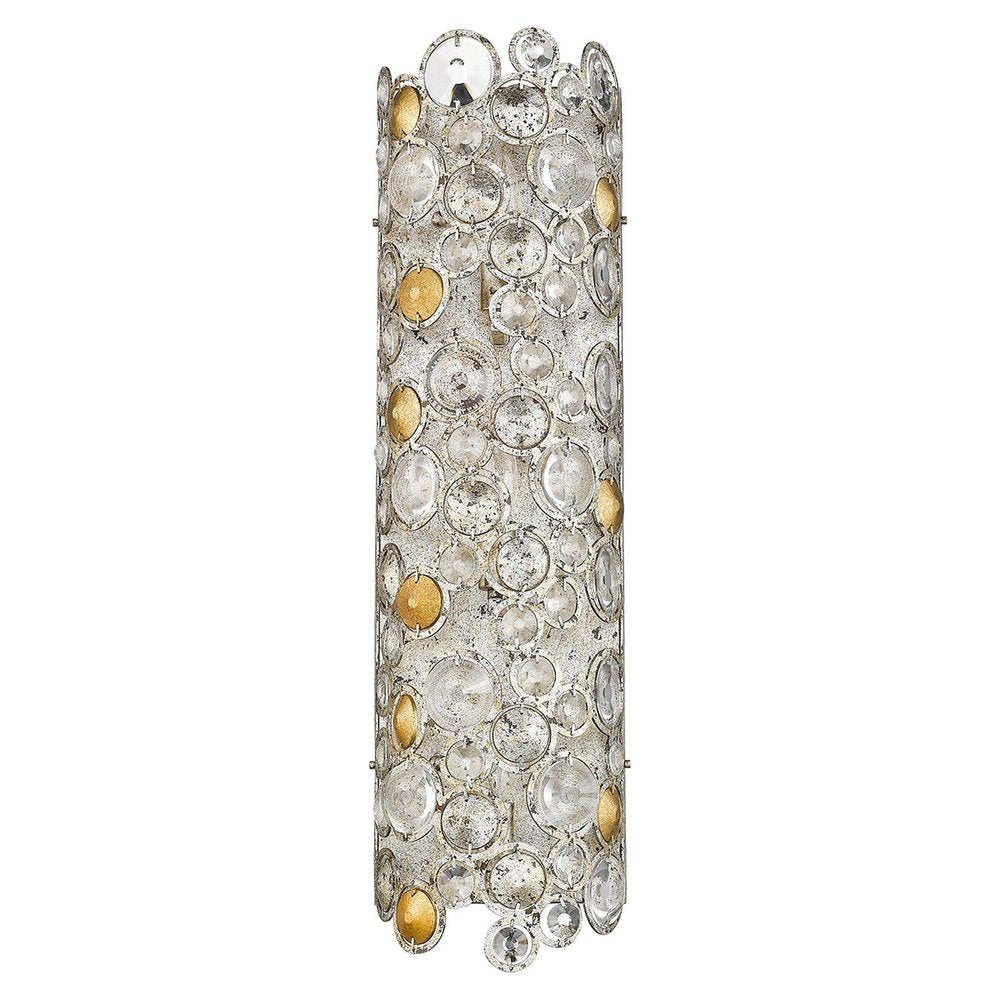 Vitozzi 3-Light Antique Silver Leaf Sconce on a white background