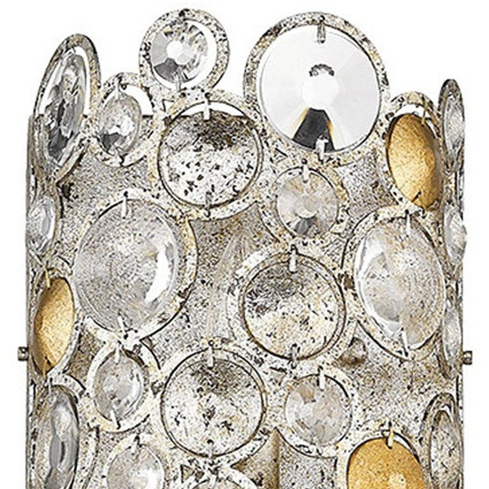 Vitozzi 3-Light Antique Silver Leaf Sconce on a white background