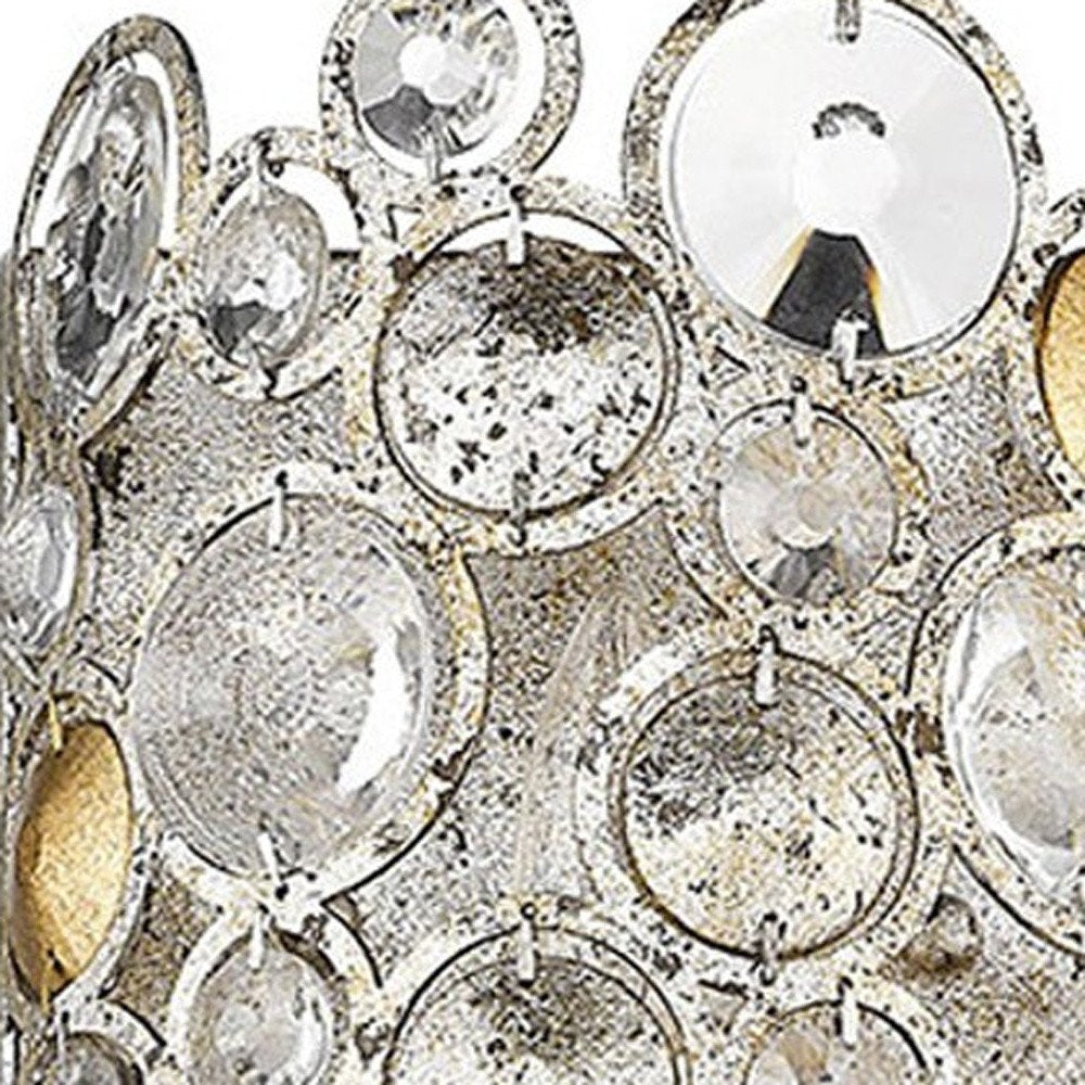 Vitozzi 3-Light Antique Silver Leaf Sconce on a white background