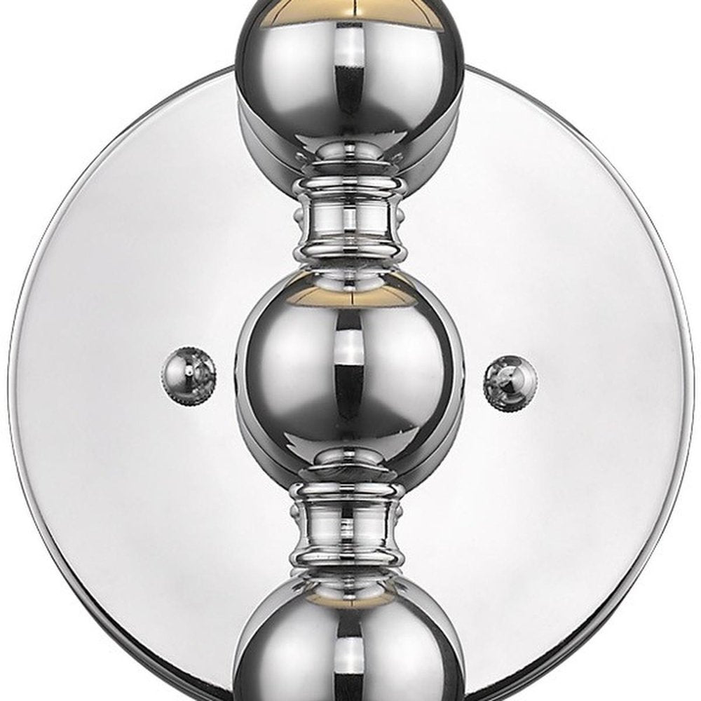 Silver Chrome Wall Light with Linen Fabric Shade on a white background