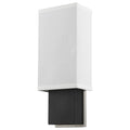 Rectangular Wall Sconce with Linen Fabric Shade on a white background