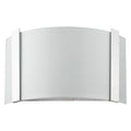 Polished Chrome Wall Sconce with Frosted Glass Shade on a white background