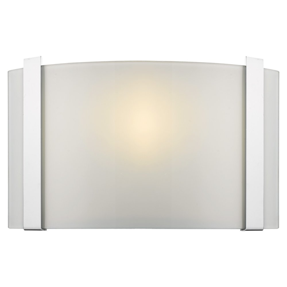 Polished Chrome Wall Sconce with Frosted Glass Shade on a white background