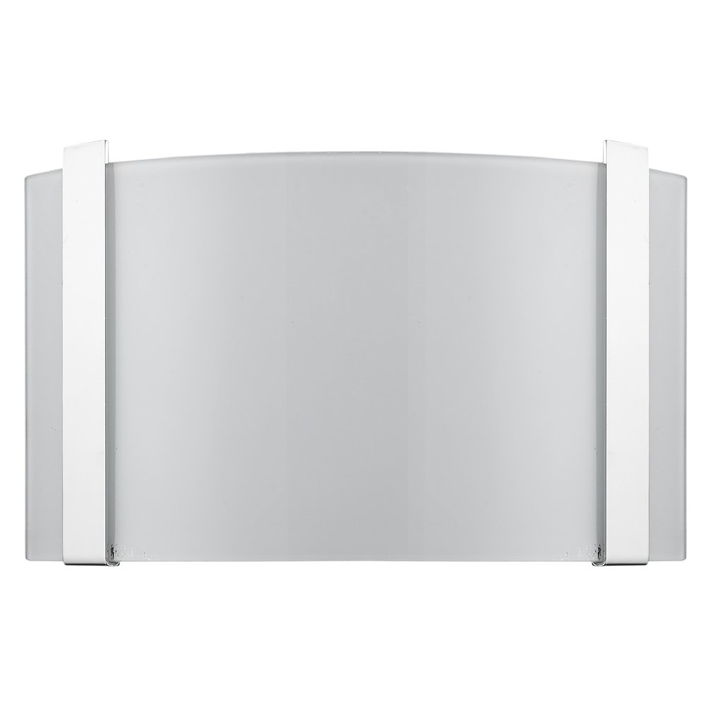 Polished Chrome Wall Sconce with Frosted Glass Shade on a white background