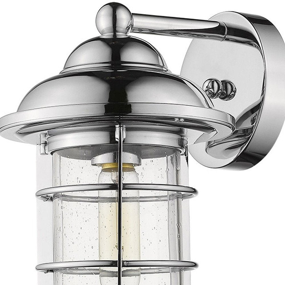 Silver Teardrop Shape Wall Sconce on a white background