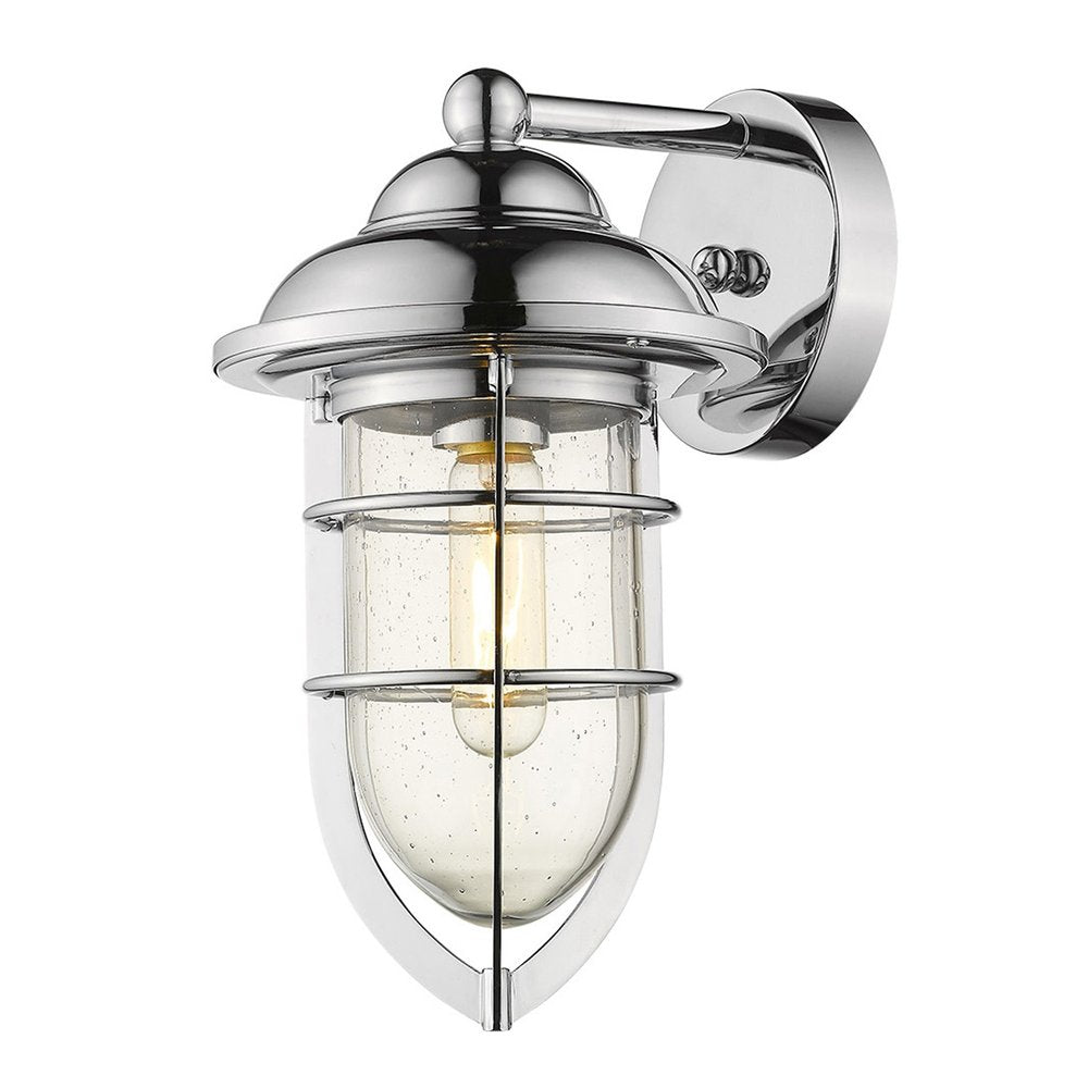 Silver Teardrop Shape Wall Sconce on a white background