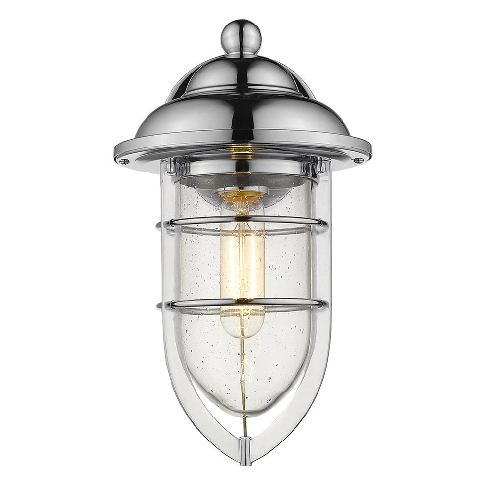 Silver Teardrop Shape Wall Sconce on a white background