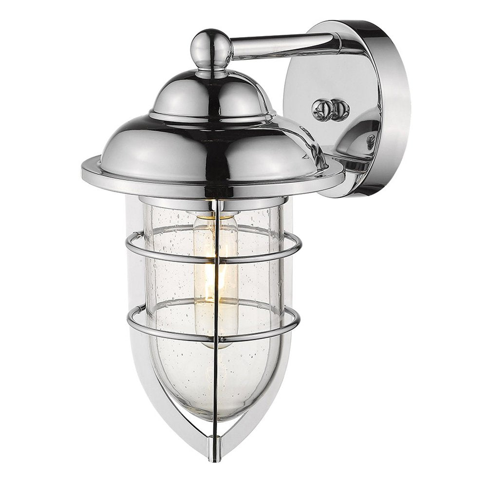 Silver Teardrop Shape Wall Sconce on a white background