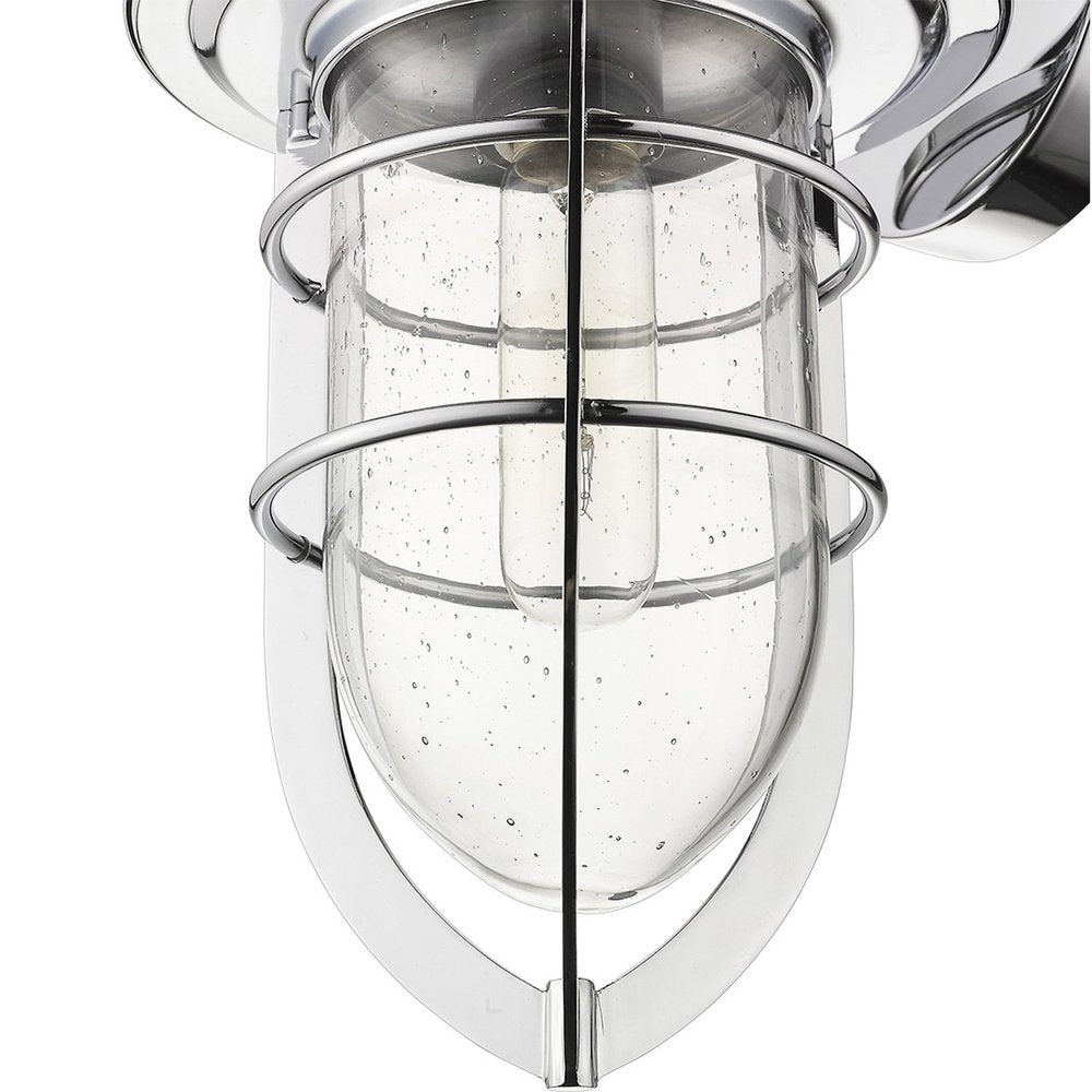 Silver Teardrop Shape Wall Sconce on a white background