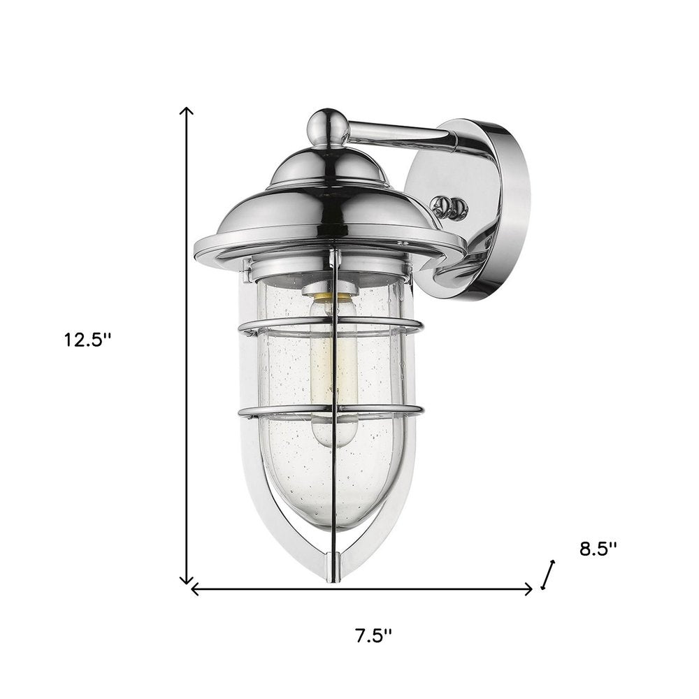 Silver Teardrop Shape Wall Sconce on a white background