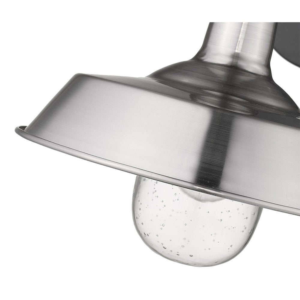 Silver Seeded Dimmable Outdoor Hanging Light With Silver Shades on a white background