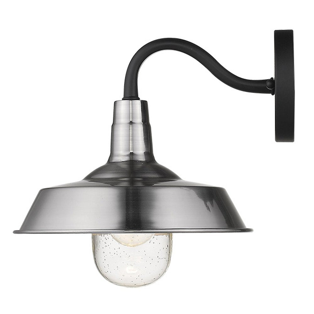 Silver Seeded Dimmable Outdoor Hanging Light With Silver Shades on a white background