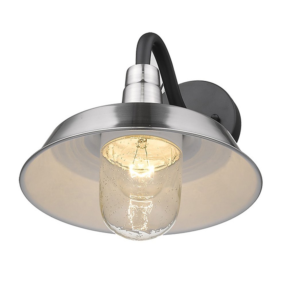 Silver Seeded Dimmable Outdoor Hanging Light With Silver Shades on a white background