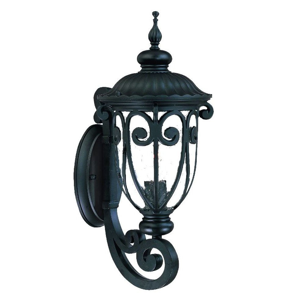 Traditional Matte Black Wall Sconce on a white background