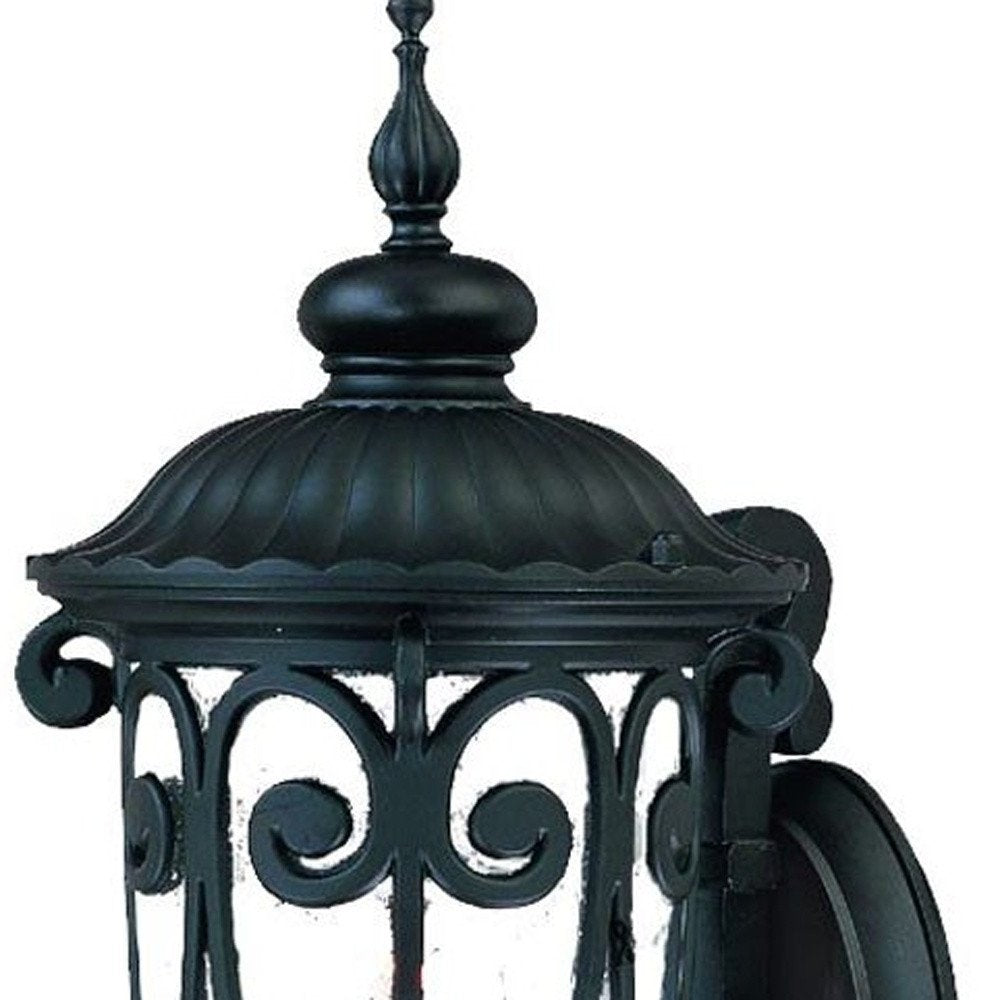 Traditional Matte Black Wall Sconce on a white background