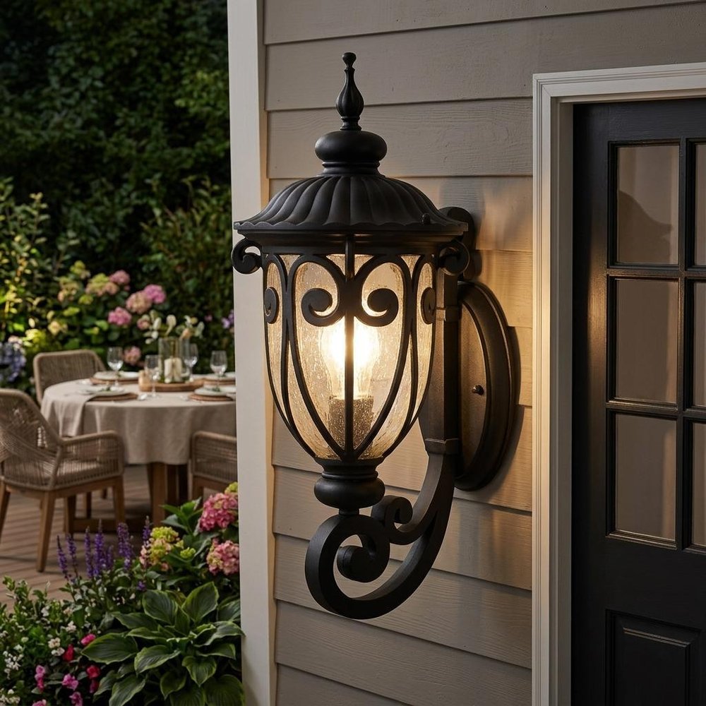Traditional Matte Black Wall Sconce