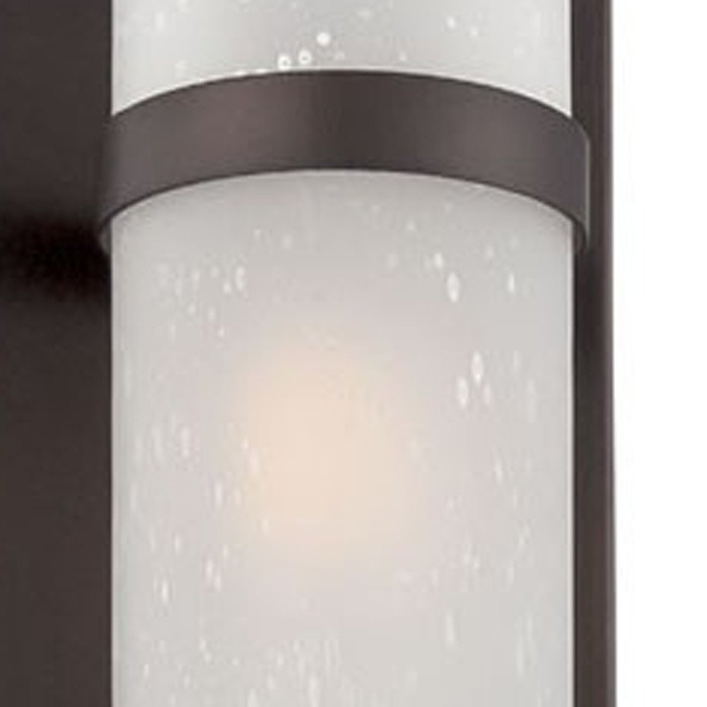 Two Light Bronze and White Glass Wall Sconce close-up detail