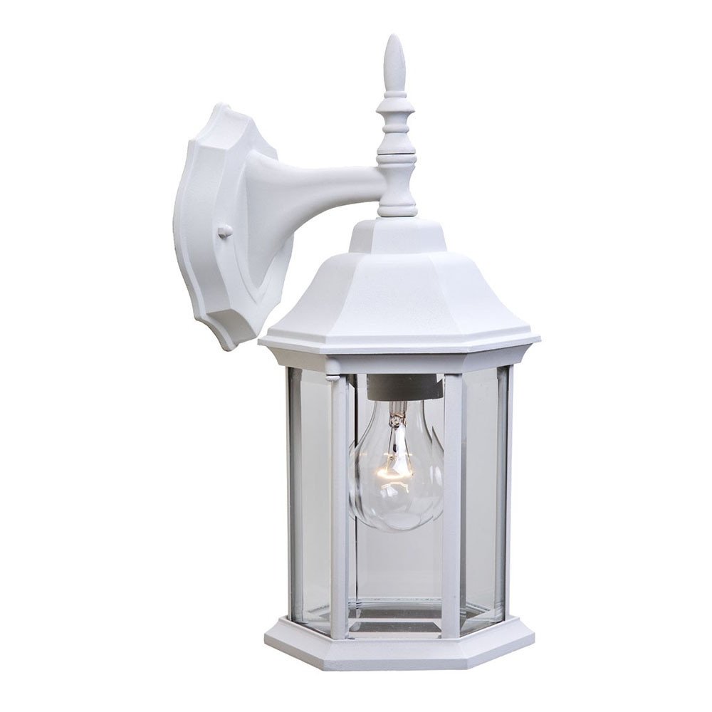 XL White Clear Glass Swing Arm Wall Light - SKU 398582