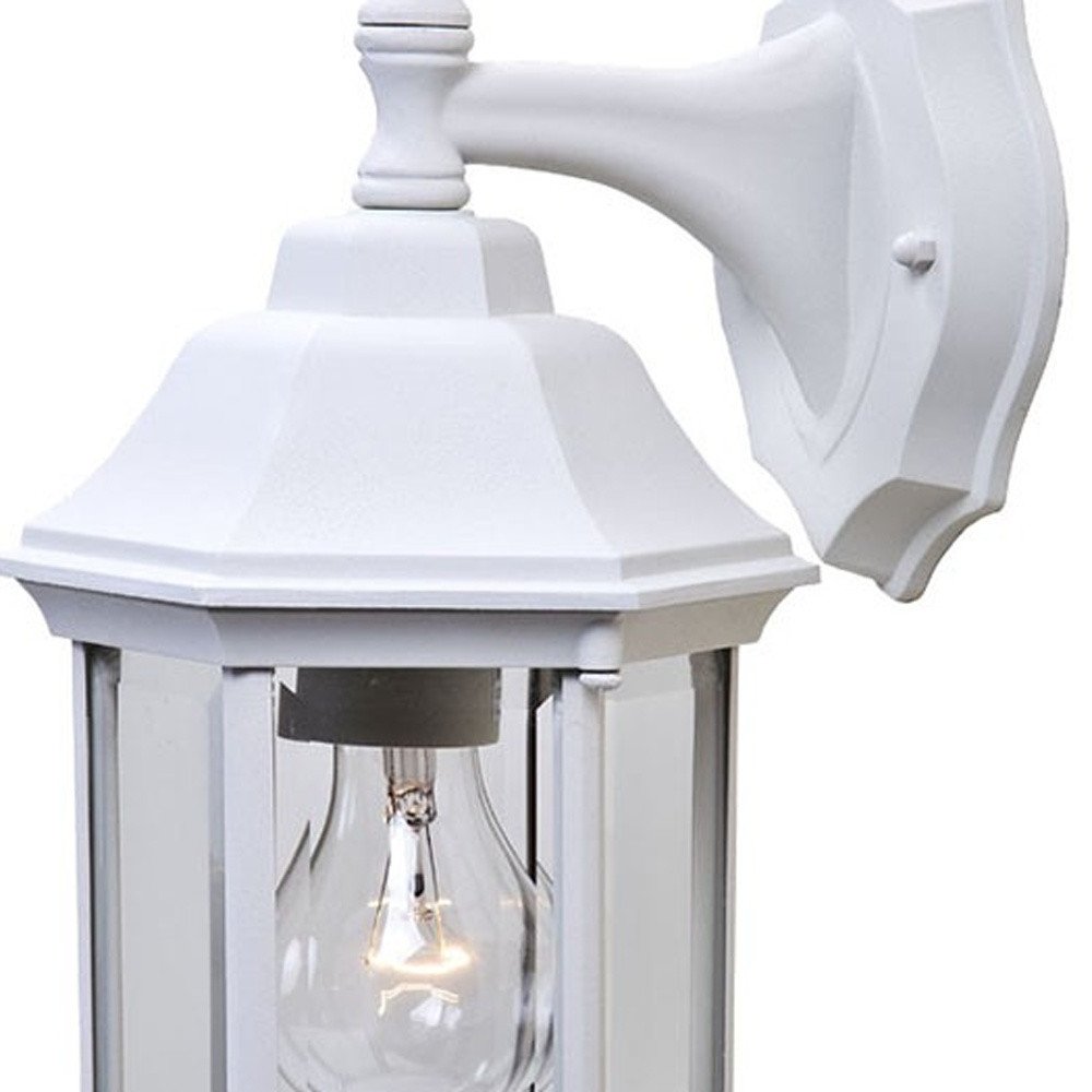 XL White Clear Glass Swing Arm Wall Light - SKU 398582