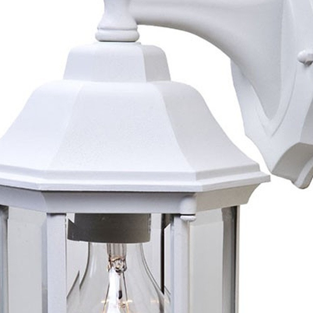 XL White Clear Glass Swing Arm Wall Light - SKU 398582