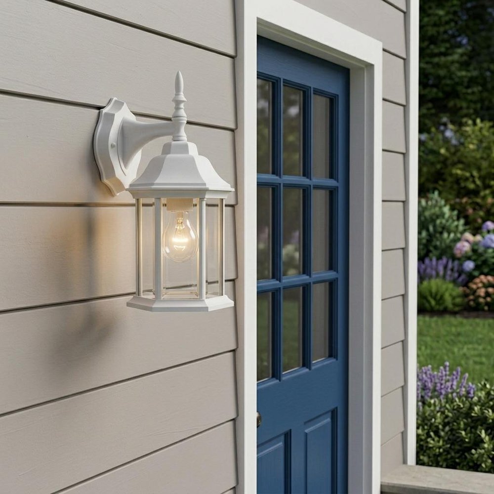XL White Clear Glass Swing Arm Wall Light - SKU 398582