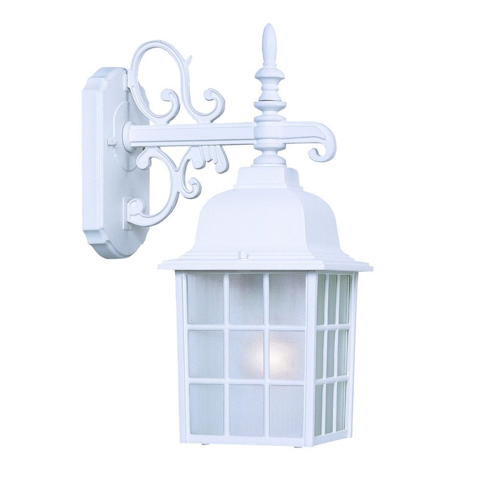 White Window Pane Lantern Wall Light on a white background
