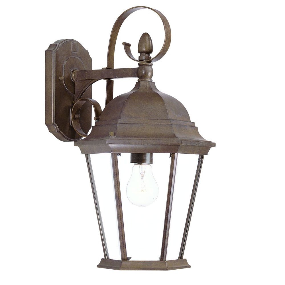 XL Dark Brown Swing Arm Hanging Lantern Wall Light on a white background