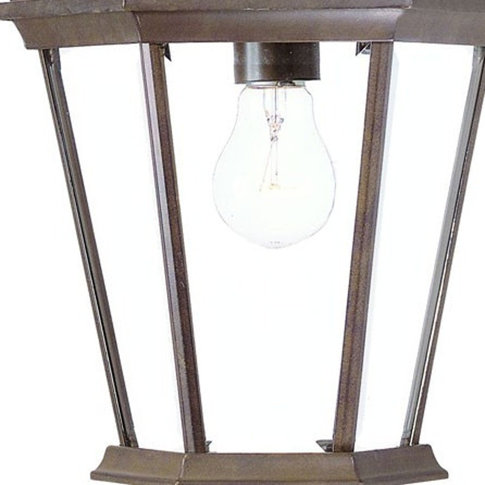 XL Dark Brown Swing Arm Hanging Lantern Wall Light on a white background