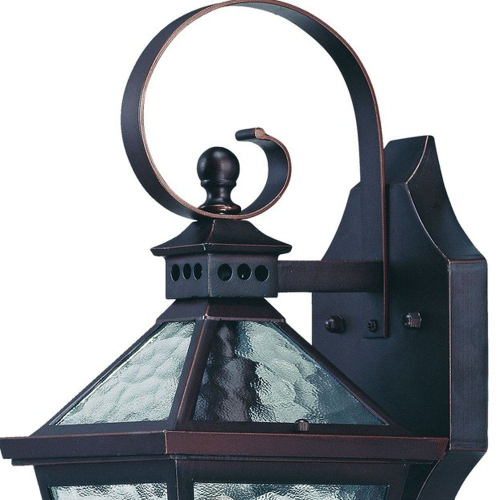 Two Light Antique Bronze Hammered Glass Wall Light on a white background