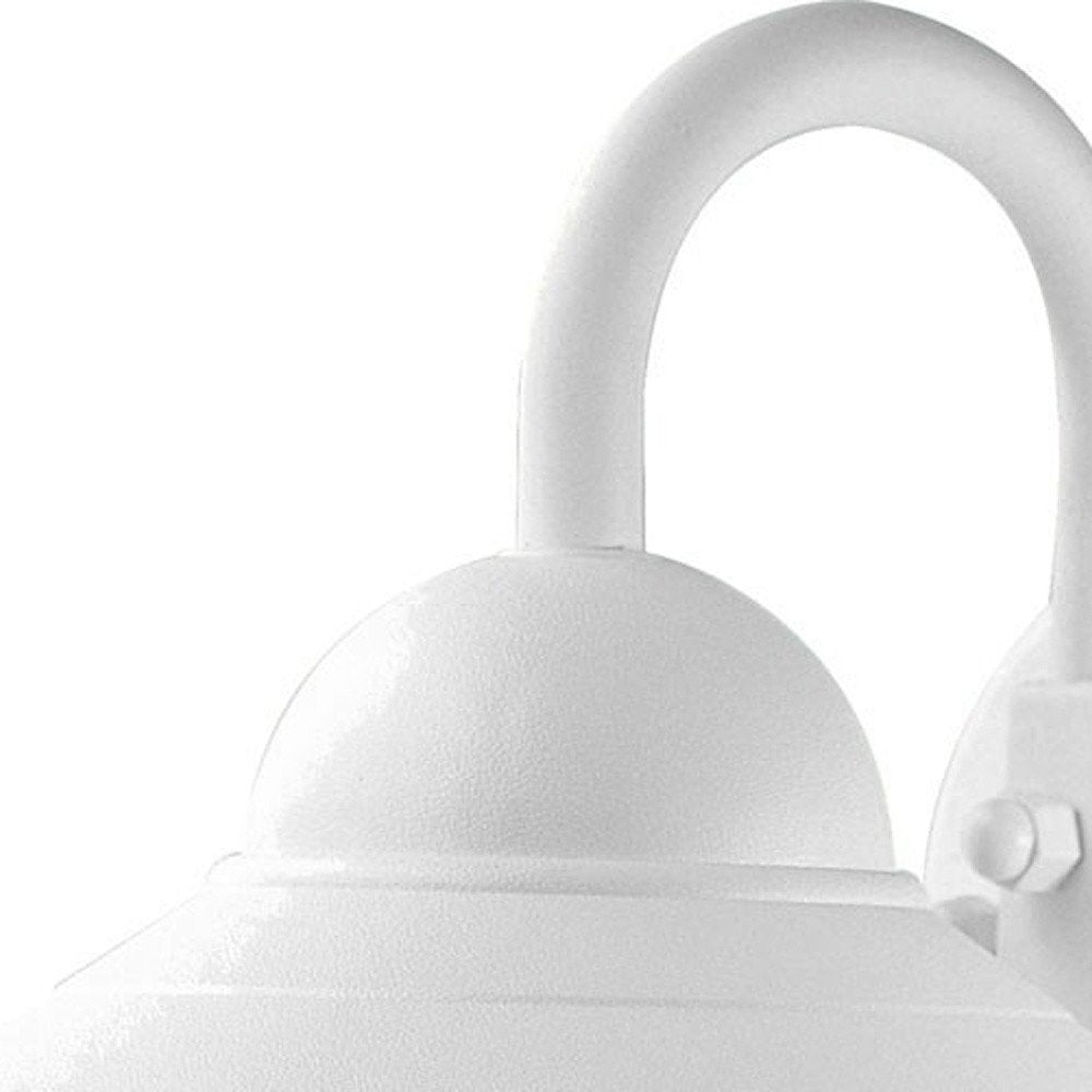 White Three Tier Lamp Shade Outdoor Wall Light on a white background