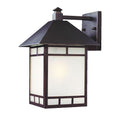 XL Antique Bronze Frosted Glass Lantern Wall Light on a white background