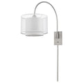 44" Clear Silver And White Metal And Sheer Fabric Flush Mount Wall Sconce