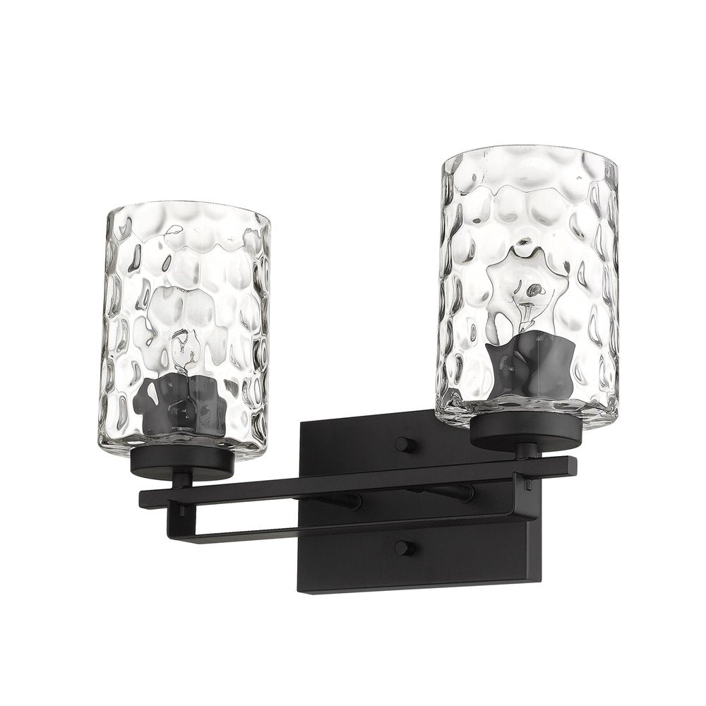 10" Black And Clear Metal Vanity Flush Mounted Sconce