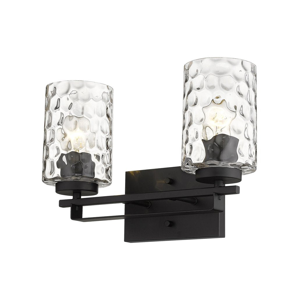10" Black And Clear Metal Vanity Flush Mounted Sconce
