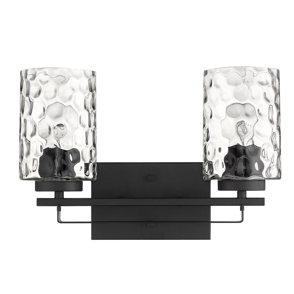 10" Black And Clear Metal Vanity Flush Mounted Sconce