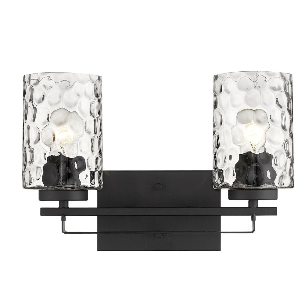 10" Black And Clear Metal Vanity Flush Mounted Sconce