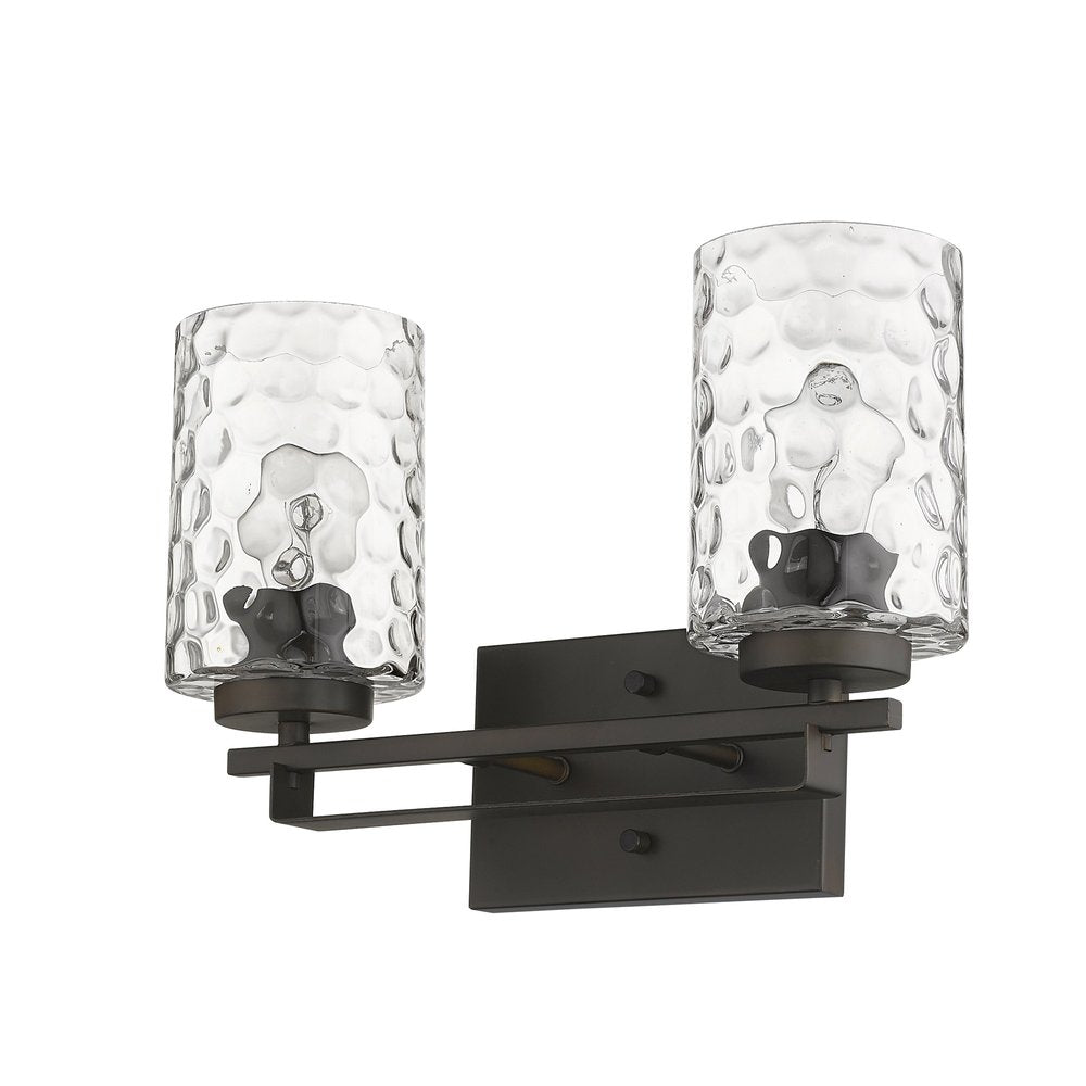 10" Black And Clear Metal Vanity Flush Mounted Sconce