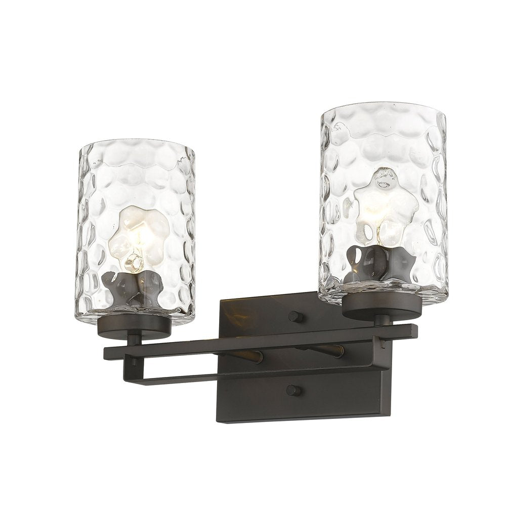 10" Black And Clear Metal Vanity Flush Mounted Sconce