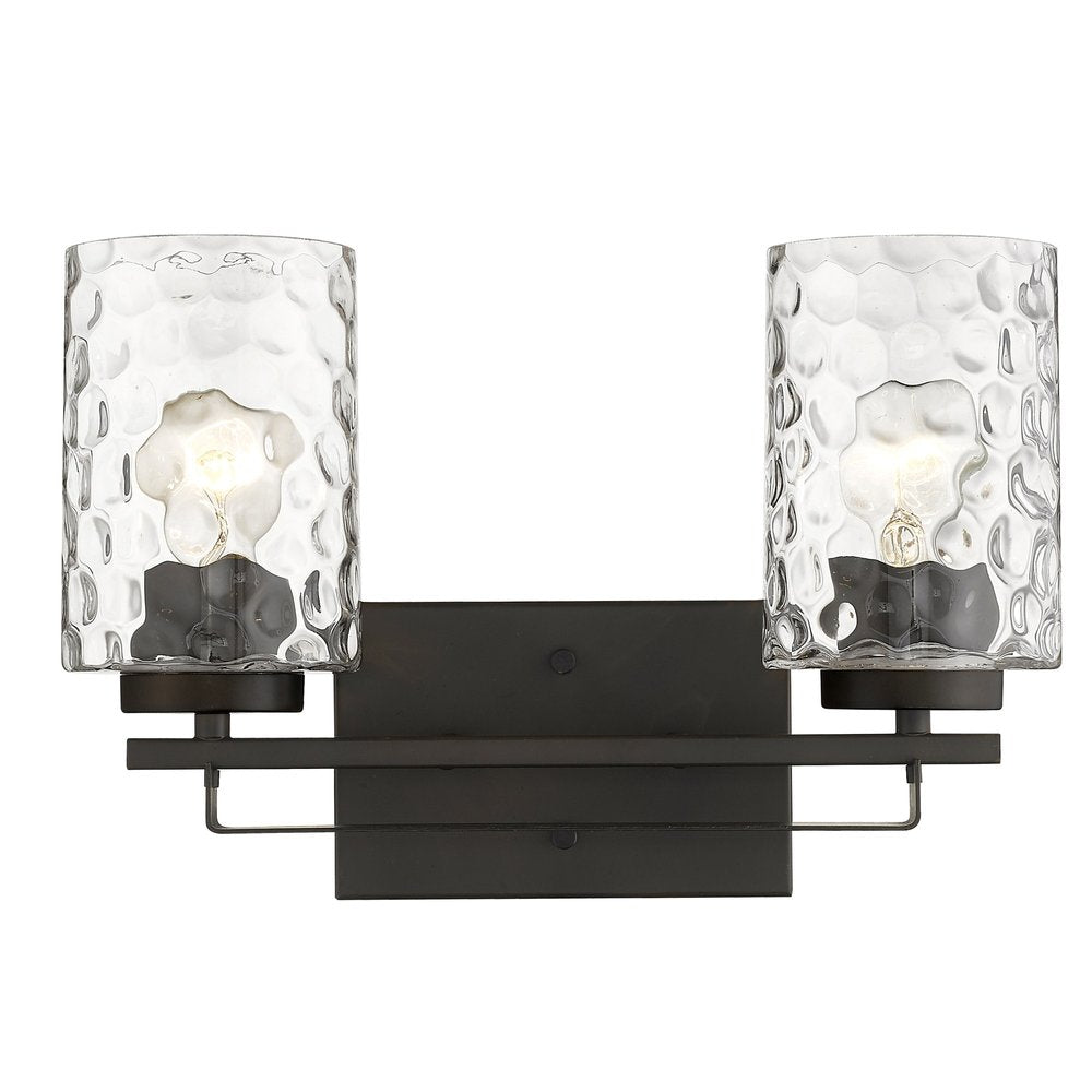 10" Black And Clear Metal Vanity Flush Mounted Sconce