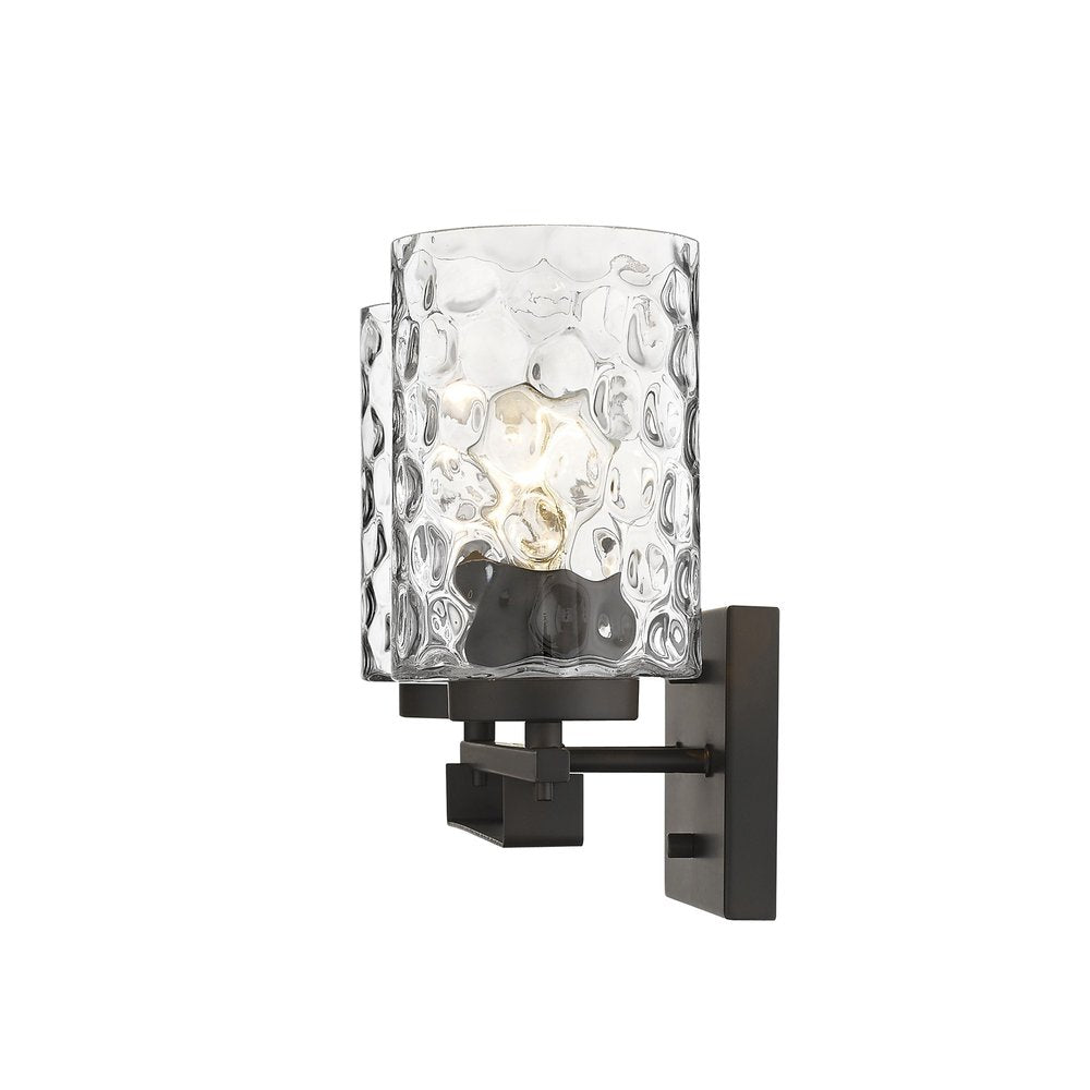 10" Black And Clear Metal Vanity Flush Mounted Sconce