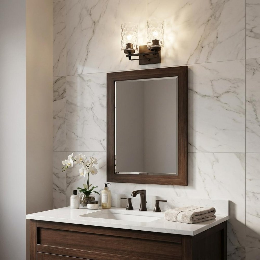 10" Black And Clear Metal Vanity Flush Mounted Sconce