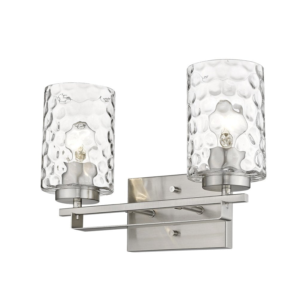 10" Silver And Clear Metal Vanity Flush Mounted Sconce