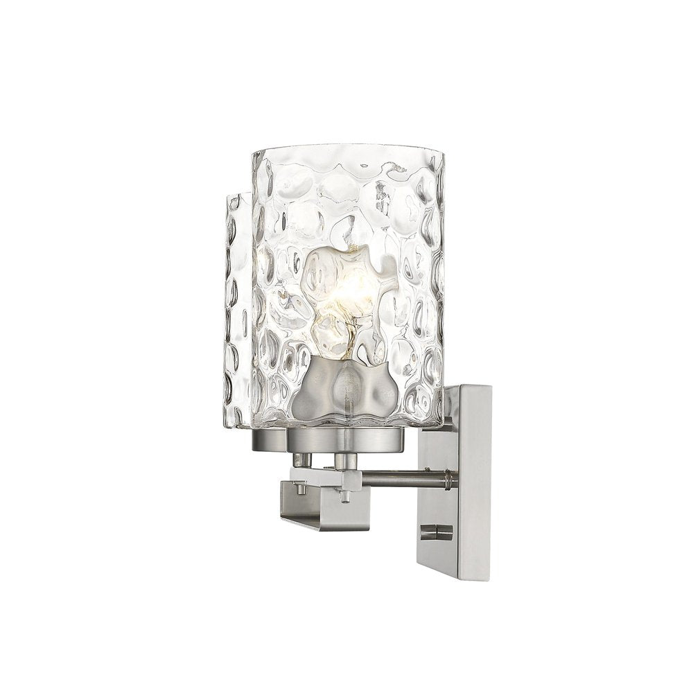 10" Silver And Clear Metal Vanity Flush Mounted Sconce