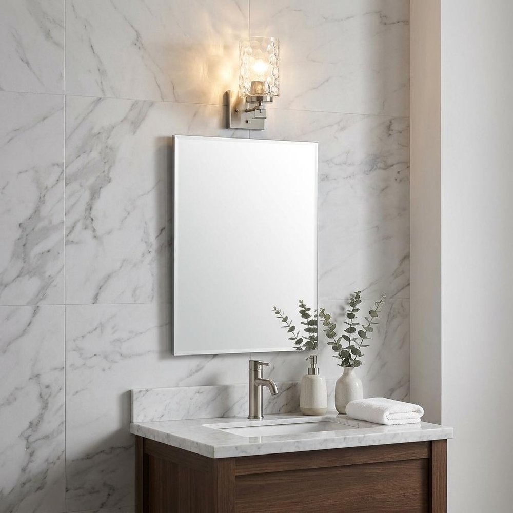 10" Silver And Clear Metal Vanity Flush Mounted Sconce