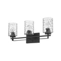 10" Black And Clear Metal and Glass Vanity Flush Mounted Sconce